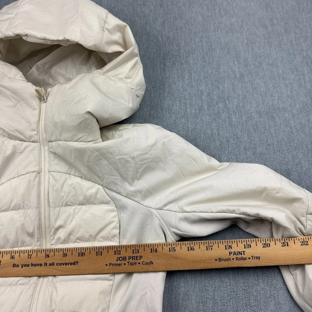 Lululemon Jacket Womens 4 Beige Down For It All Puffer Hooded Goose Down Coat